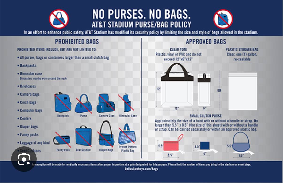 AT&T Stadium Bag Policy